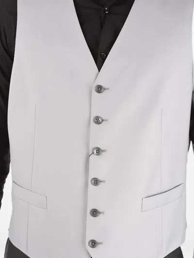 Corneliani Single-breasted Wool Waistcoat In Grey