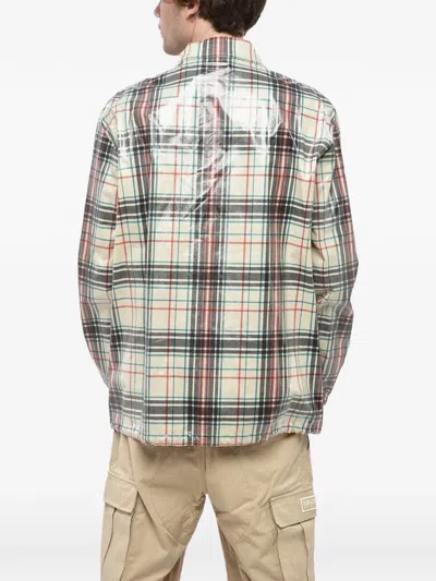 Dsquared2 Check-pattern Coated Overshirt In Multi
