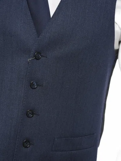 Corneliani Leader Wool Waistcoat In Blue