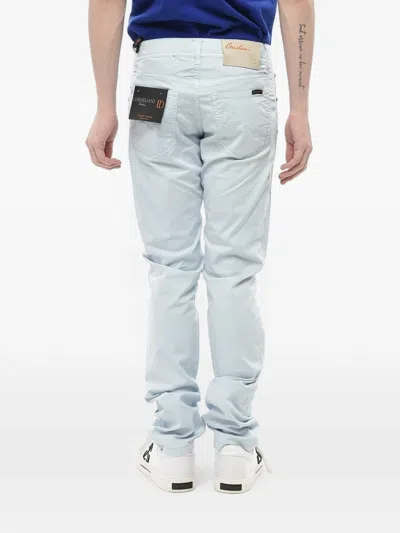 Corneliani Id Embroidered Jeans In Blue