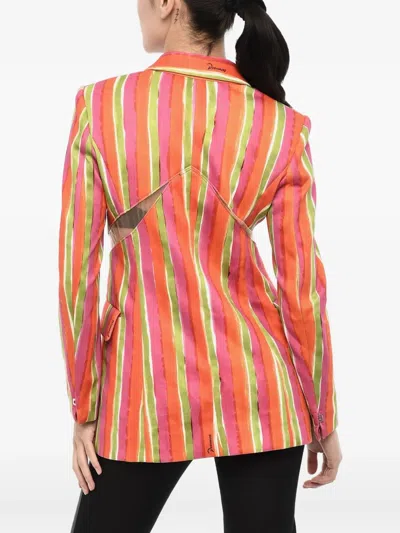 Dsquared2 Striped Cut-out Blazer In Multi