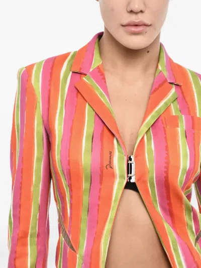 Dsquared2 Striped Cut-out Blazer In Multi