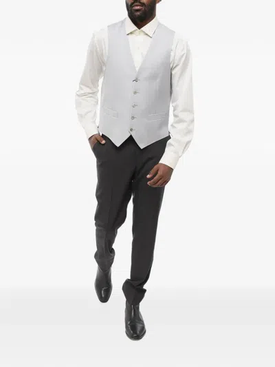 Corneliani Single-breasted Wool Waistcoat In Grey