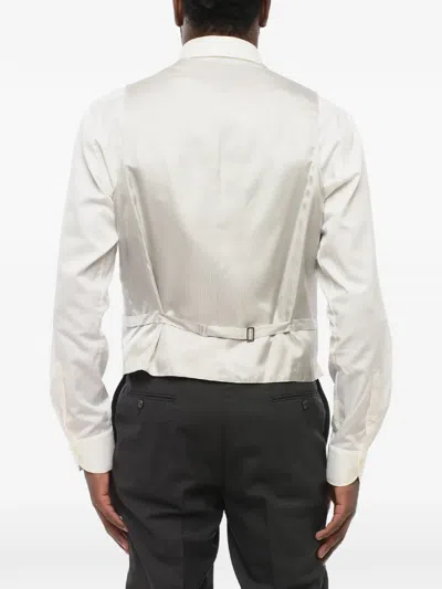 Corneliani Single-breasted Wool Waistcoat In Grey