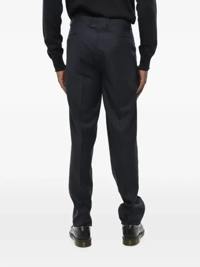 Corneliani Pinstriped Wool Trousers In Black