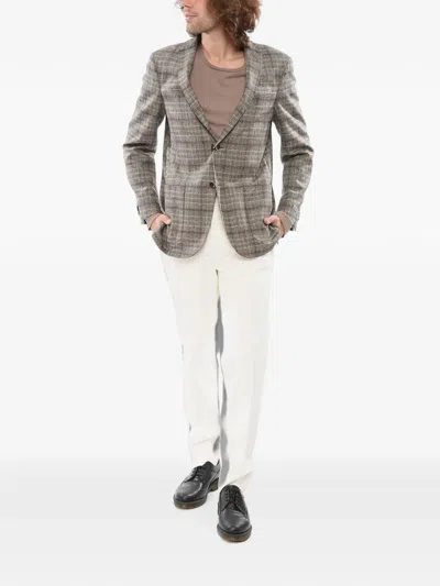 Corneliani Patterned Wool Blazer In Neutrals