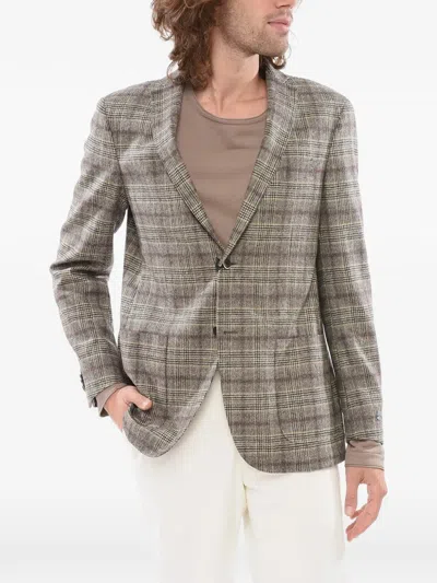 Corneliani Patterned Wool Blazer In Neutrals