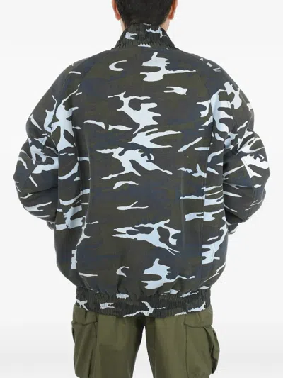 We11 Done Camouflage-print Oversized Bomber Jacket In Black