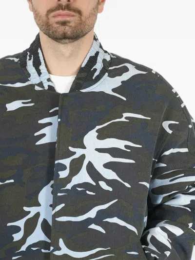 We11 Done Camouflage-print Oversized Bomber Jacket In Black