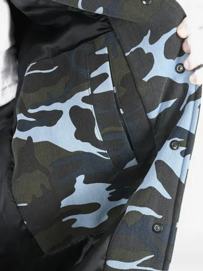 We11 Done Camouflage-print Oversized Bomber Jacket In Black