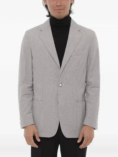 Corneliani Single-breasted Jacket In Gray
