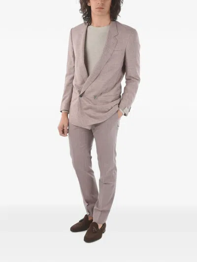 Corneliani Double-breasted Jacket In Pink