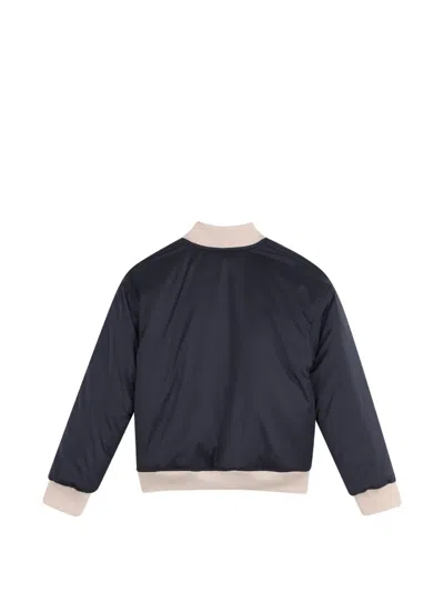 Dkny Reversible Logo-print Jacket In Black