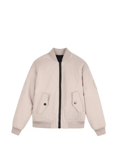 Dkny Reversible Logo-print Jacket In Black