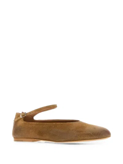 Jil Sander Elyss Buckle-fastening Ballet Flats In Brown
