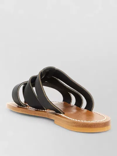 Kjacques Dolon Sandals Flat Sole Multiple Straps In Brown