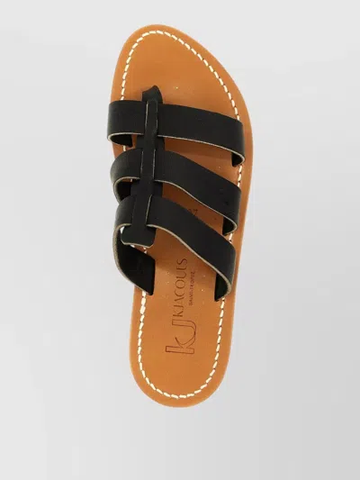 Kjacques Dolon Sandals Flat Sole Multiple Straps In Brown