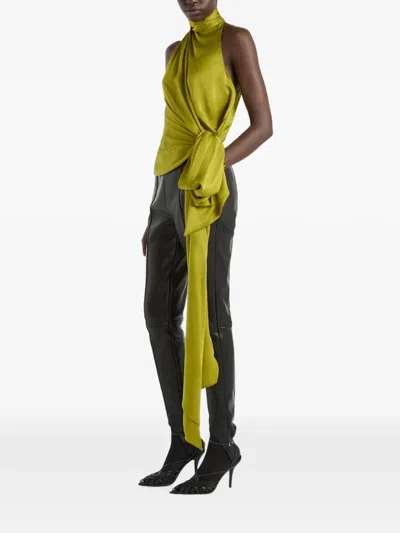 Balmain Open-back Silk Chiffon Top In Multi