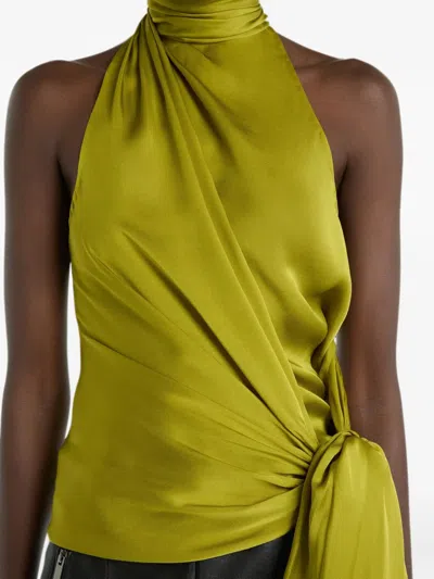 Balmain Open-back Silk Chiffon Top In Multi