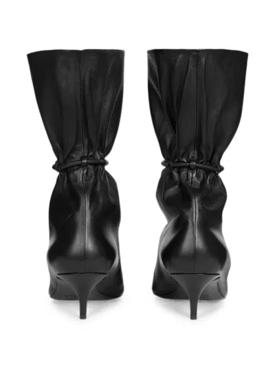 Balmain Sphynx Smooth Leather Ankle Boots In Black