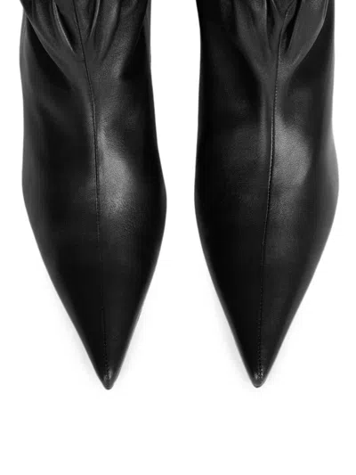 Balmain Sphynx Smooth Leather Ankle Boots In Black