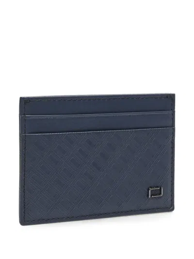 Lancel Leon Monogram-embossed Cardholder In Blue