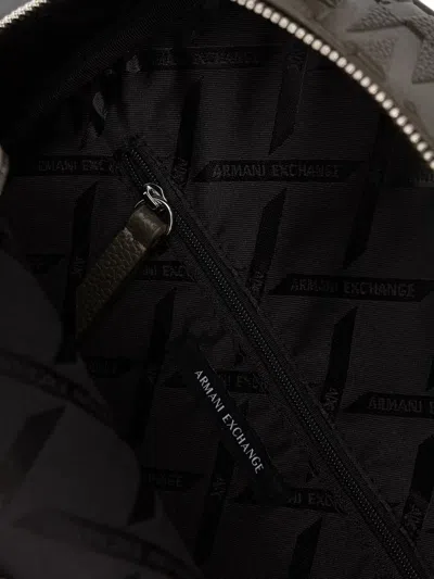 Armani Exchange Logo-debossed Pebbled Backpack In Green