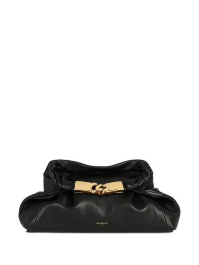 Balmain Dinner At 8 Small Bag In Smooth Leather In Black