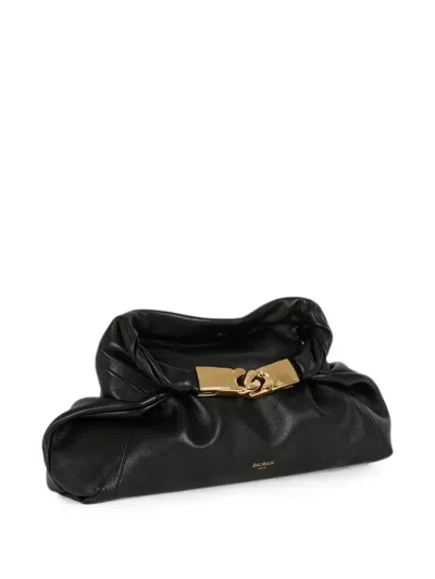 Balmain Dinner At 8 Small Bag In Smooth Leather In Black