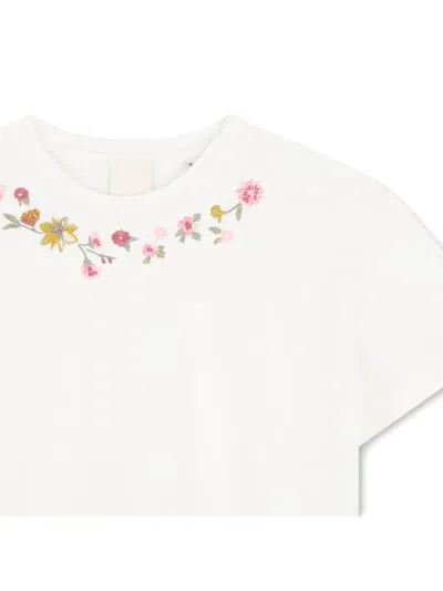 Givenchy Floral-embroidered T-shirt In White