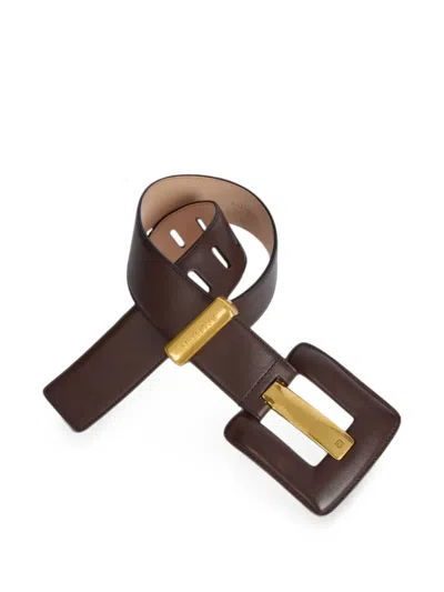 Balmain Anthem Large Smooth Leather Belt In Brown