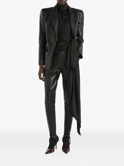 Balmain Structured-shoulder Lambskin Jacket In Black