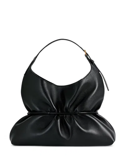 Balmain Sphynx Medium Bag In Smooth Leather In Black
