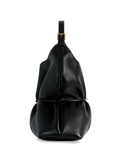 Balmain Sphynx Medium Bag In Smooth Leather In Black
