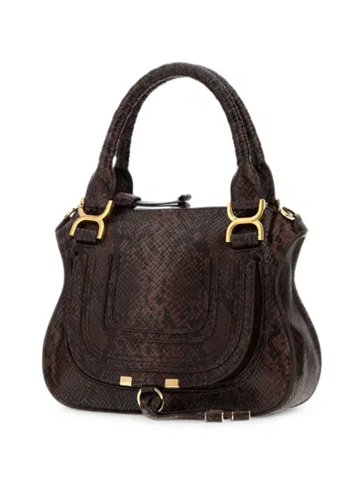Chloé Printed Leather Small Marcie Shoulder Bag In Pattern