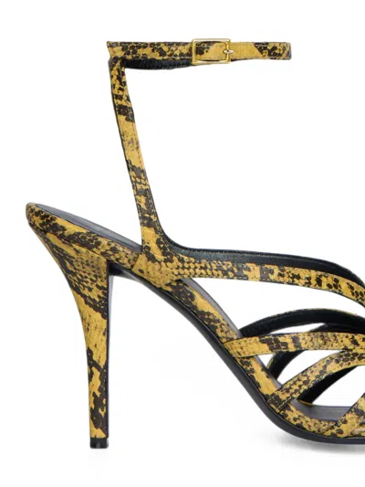 Balmain Python-effect Leather Cage Sandals In Multi