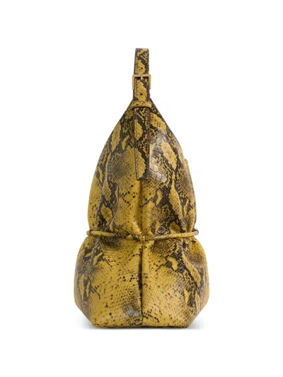 Balmain Sphynx Medium Bag In Python-effect Leather In Yellow