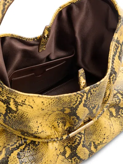 Balmain Sphynx Medium Bag In Python-effect Leather In Yellow
