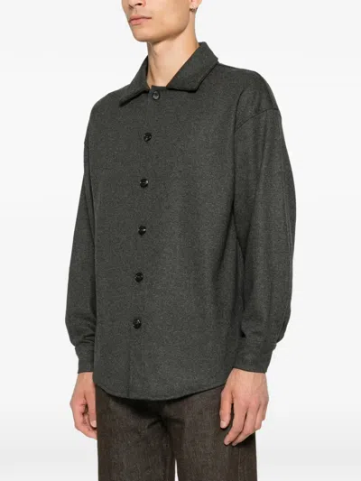 Dondup Button-up Shirt Jacket In Grey
