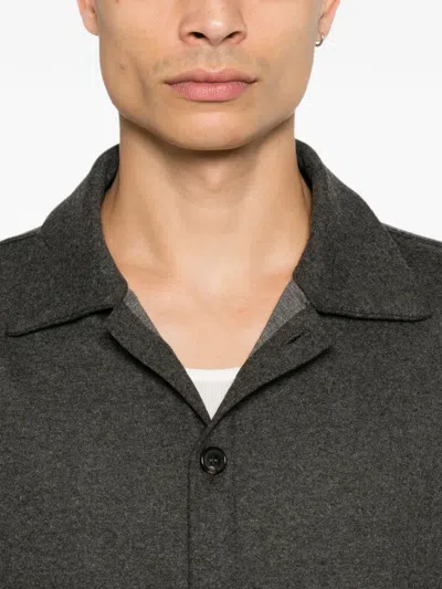 Dondup Button-up Shirt Jacket In Grey