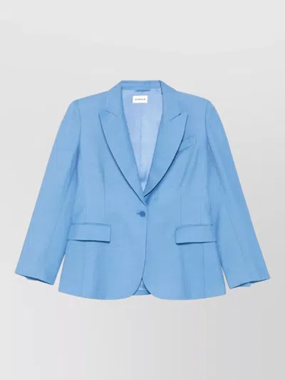 P.a.r.o.s.h Light Blue Tailored Blazer With Single-button Closure In Blue