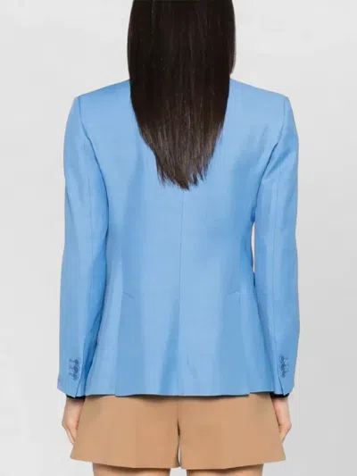 P.a.r.o.s.h Light Blue Tailored Blazer With Single-button Closure In Blue