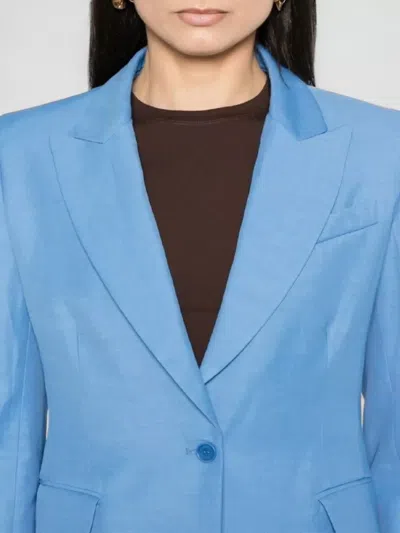 P.a.r.o.s.h Light Blue Tailored Blazer With Single-button Closure In Blue