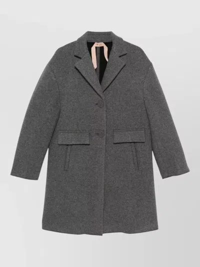 N°21 Jersey Coat Long Sleeves Notched Lapel In Gray