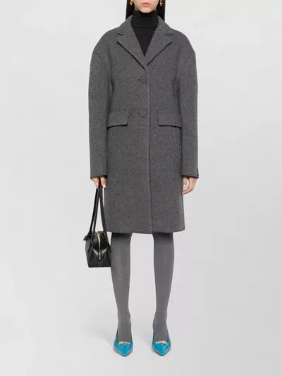 N°21 Jersey Coat Long Sleeves Notched Lapel In Gray