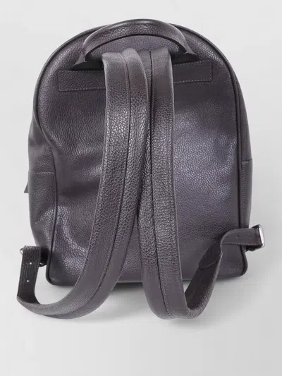 Sait Leather Backpack Adjustable Straps Front Zip Pocket