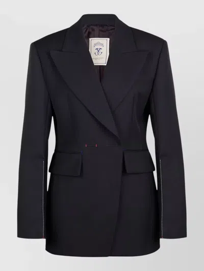 Seafarer Gilda Tailored Jacket Back Vent Lapels In Black