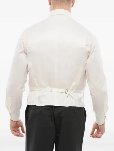 Corneliani Light Grey Textured Waistcoat In White