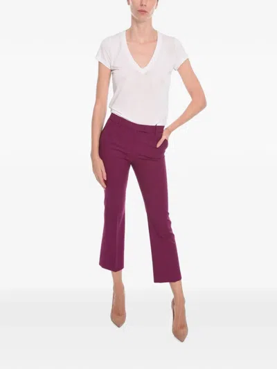 Ql2 Single-pleat Cropped Trousers In Pink