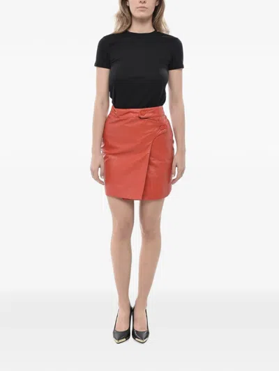 Dsquared2 Wrap-style Draped Mini Skirt In Burgundy